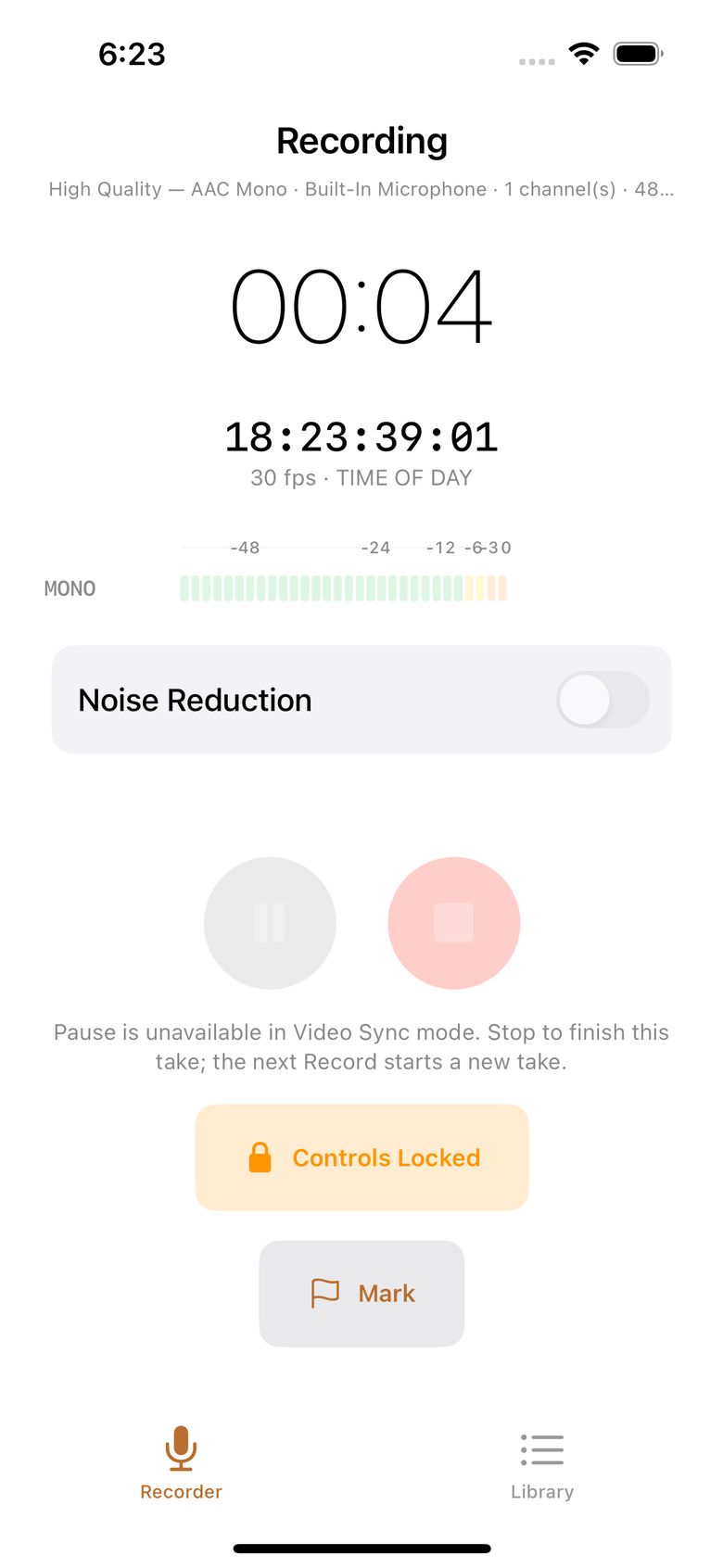Transport locked — Pause and Stop need an explicit unlock